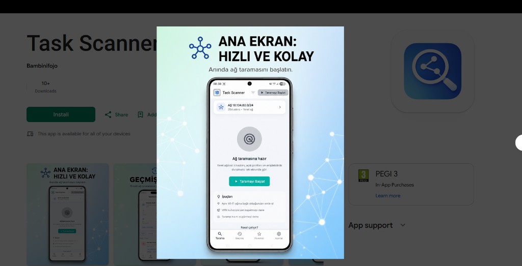 Task Scanner önizleme